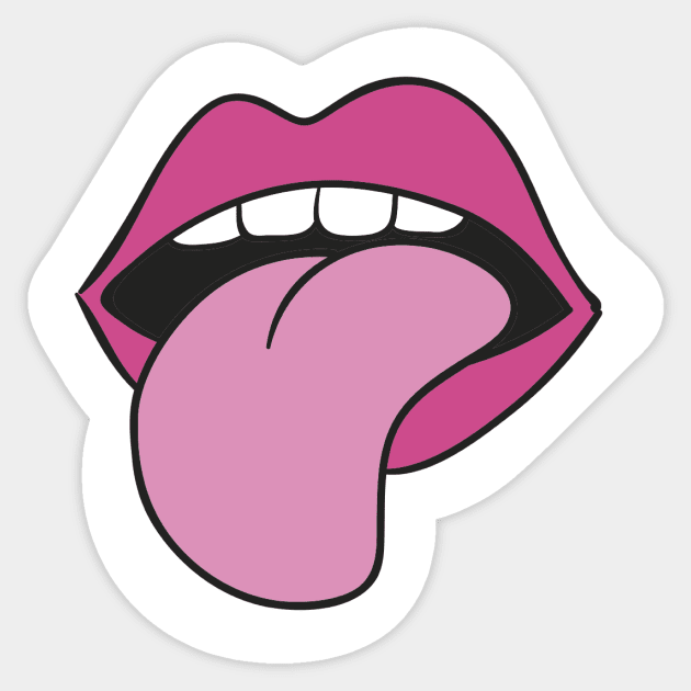 Lips Tongue Teeth Pink Lipstik Lips T-Shir Sticker Rose Modern Gift Sticker by ivaostrogonac